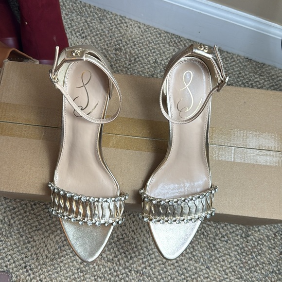 • Sam Edelman • Womens Evelynn Strappy Heel, Gold Leaf, Size 7.5 💛🤩 (In box!) - Picture 14 of 17